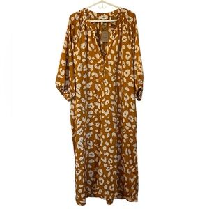 New! Umgee Animal Print Lightweight Dress. Pockets! Flowy! 3/4 Sleeve Sz. 1XL